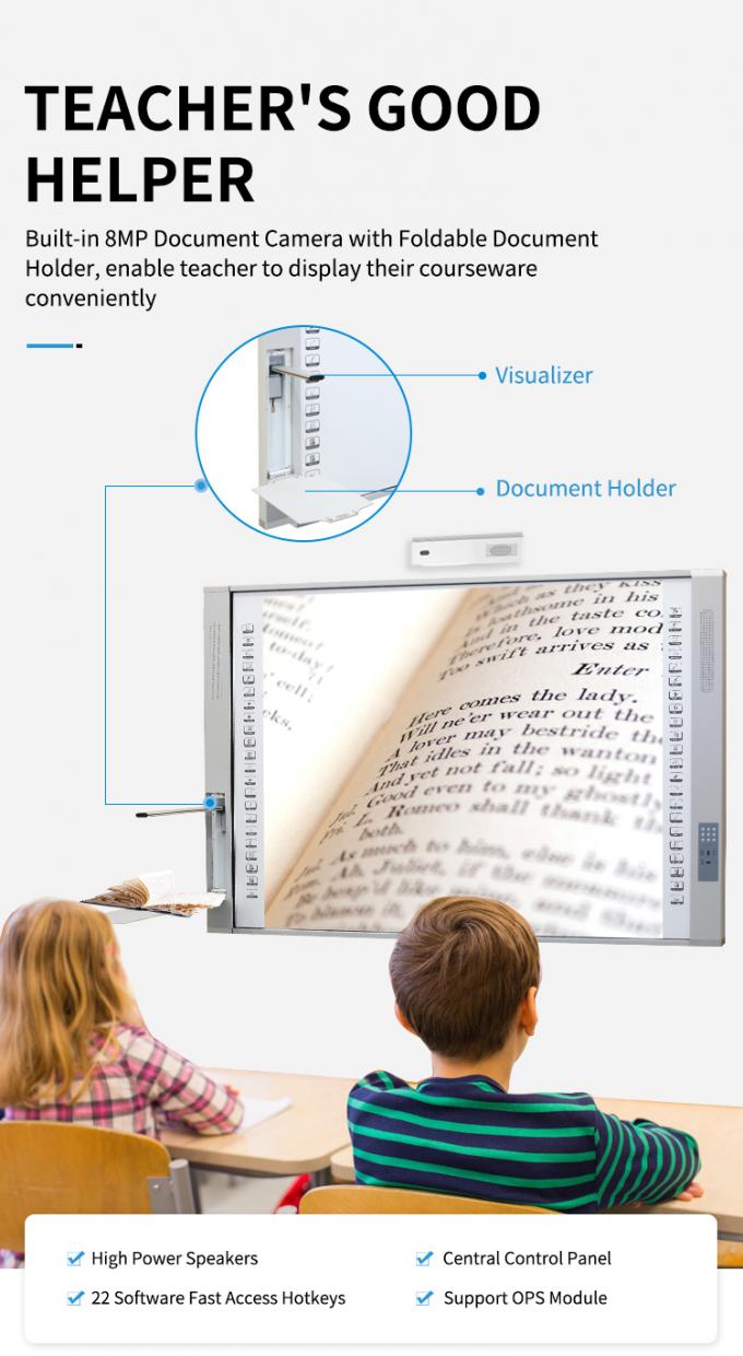 96 inch bảng trắng tương tác di động bảng trắng thông minh với máy chiếu laser 6