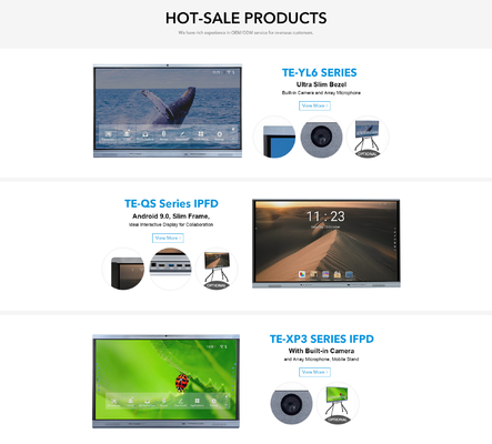 Màn hình phẳng LCD tương tác Màn hình màn hình LED cảm ứng đa điểm 4K Android 11 với khe cắm OPS cho giáo dục