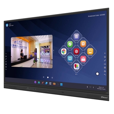 Bảng điều khiển phẳng tương tác 65 75 86 inch Android 11 IR Cảm ứng đa ngón tay