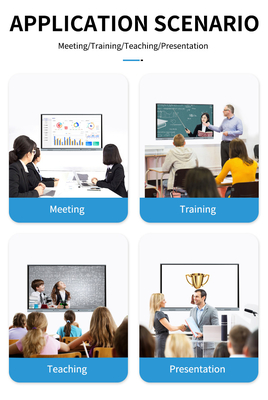 Bảng trắng tương tác LED 65 inch, Bảng điều khiển phẳng thông minh Android 20/40 điểm chạm Hồng ngoại Màu đen