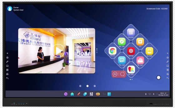 350cd / M2 Bảng trắng tương tác phẳng 75 inch để giảng dạy giáo dục với phím tắt
