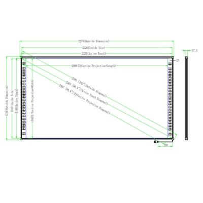 102 Inch Interactive Whiteboard 6: 9 Aspect Ratio màu sắc tùy chọn