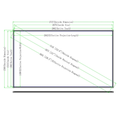 120 Inch Interactive Whiteboard Aluminium Alloy Frame Màu đen