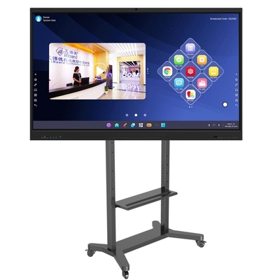 Chân đế di chuyển điều chỉnh được cho Bảng trắng tương tác TV 55/75/86 inch Bánh xe không gây tiếng ồn