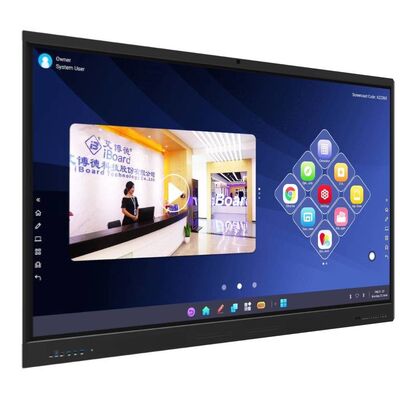65 75 86 inch 4K Ultra HD Windows OS Smart Board Bàn tường gắn màn hình LCD với giá đỡ di động