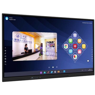 65 75 86 98 Inch LCD Smart Board tương tác 4mm kính nóng Android Windows 10/11 Pro Touch Finger Smart Monitor