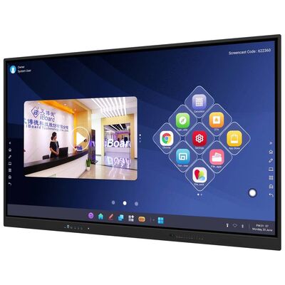 65 75 86 98 Inch LCD Smart Board tương tác 4mm kính nóng Android Windows 10/11 Pro Touch Finger Smart Monitor