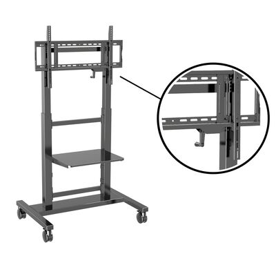 Chân đế bảng trắng tương tác có thể điều chỉnh độ cao, tải trọng 100kg và bánh xe có khóa xoay 360° cho TV 55-86 inch