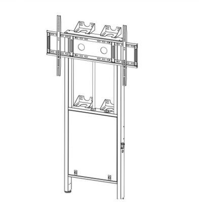 Điện tử lên xuống điều chỉnh tay nâng đứng xe đẩy di động cho màn hình TV thông minh 65 75 86 inch với bánh xe và cáp điện