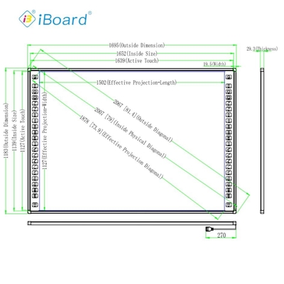 82 inch Whiteboard tương tác Smart Board Whiteboard IR Touch Board