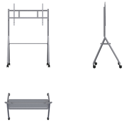 IBoard 55-86 Inch Có sẵn TV di động Nằm trên sàn TV Trolley Cart Tất cả trong một màn hình có bánh xe
