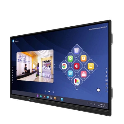 65 75 86 Inch màn hình cảm ứng tương tác màn hình kim loại 2x15W loa WIFI Bluetooth không dây Chia sẻ từ PAD Điện thoại Máy tính xách tay cho giáo dục trường học hiệu suất văn phòng