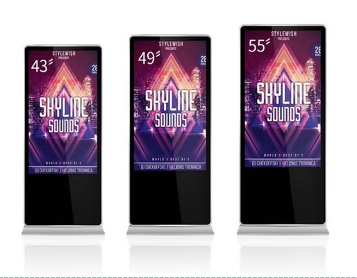 43 inch sàn đứng Digital Signage Display 178 độ FCC phê duyệt Quảng cáo Kiosk Capacitive Touch Với hệ thống Android hoặc Windows