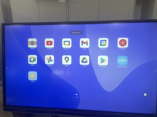 86 inch Google EDLA chứng nhận màn hình thông minh tương tác Android 13 với hệ thống thưởng thức tích hợp OPS khe cắm Camera tùy chọn và stand di động
