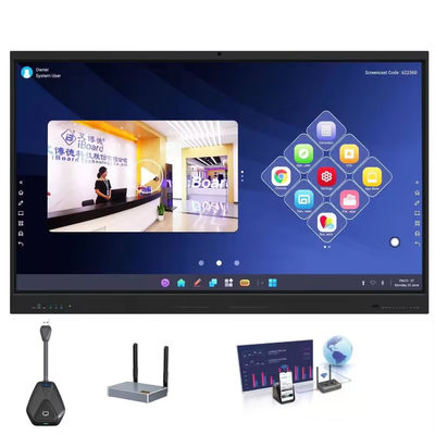 65 inch 4K tương tác WhiteBoard Smart Board Infrared Touch Screen tương tác bảng phẳng cho hội nghị giáo dục