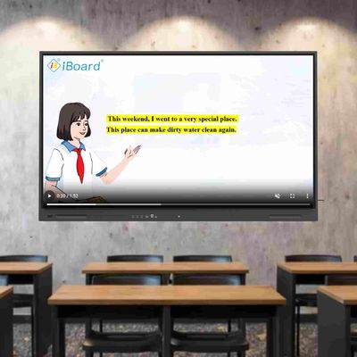 4K UHD Phân hình phẳng tương tác TV thông minh 55 inch với hệ thống Android cập nhật Thiết bị chức năng AI cho cuộc họp văn phòng lớp học