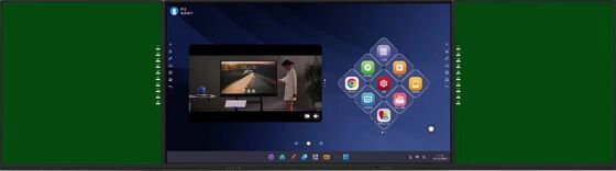 IBoard 4K màn hình 75 inch với bảng màu xanh lá cây Đen Trắng Android PC gấp cho giáo dục