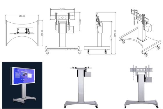 Màn hình cảm ứng tương tác thông minh có thể điều chỉnh độ cao bằng động cơ, sử dụng chân đế di động điện tử, chất lượng tốt, chân đế linh hoạt