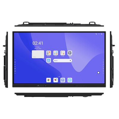 Bảng trắng tương tác hồng ngoại chia sẻ mã QR, cảm ứng đa điểm, 50 điểm chạm, thiết kế hiện đại, màn hình phẳng tương tác