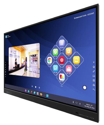 Bảng tương tác phẳng 75 inch 4K UHD với 20 điểm cảm ứng đa điểm cho lớp học và nơi làm việc
