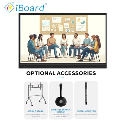VESA Standard Wall Mount Interactive Flat Panel với kính nóng 4mm và Mic 6 Array được xây dựng để đáp ứng cao