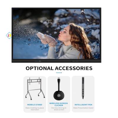 Bảng phẳng tương tác với Android 13 hoặc 14 4mm kính nóng và 6 Array Mic Xây dựng trong bảng trắng thông minh