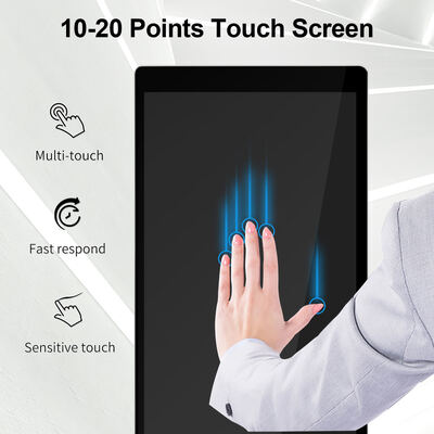 Màn hình kỹ thuật số sàn cảm ứng điện dung trong nhà 43 55 65 75 inch, Màn hình quảng cáo tương tác thương mại 4K