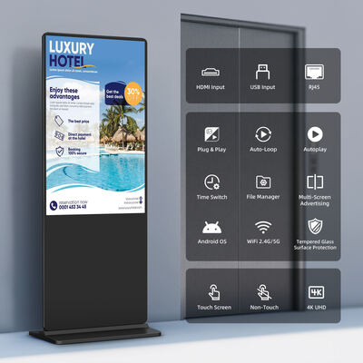 Màn hình quảng cáo thông minh kỹ thuật số iBoard 43 inch chân đứng dọc LCD cảm ứng trong nhà