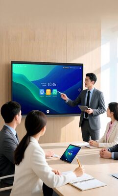 Bảng tương tác phẳng 4K UHD 75 inch với 20 điểm cảm ứng đa điểm và hệ điều hành Android 9.0