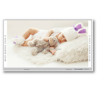 Bảng tương tác đa ngôn ngữ tùy chọn tất cả trong một Màn hình tương tác 75 inch Kích thước và vật liệu tấm lưng bằng thép mạ kẽm hỗ trợ cộng tác