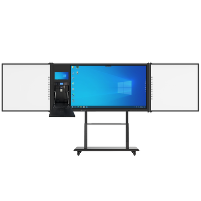 Bảng điều khiển cảm ứng thông minh AIO 75 inch Bảng điều khiển Android Win Sided với giá đỡ di động Cam Mic dành cho cuộc họp đại học