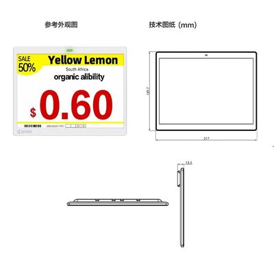 Super Market E-Ink Display Giá thẻ 4 Màu Nhãn hiệu kệ điện tử