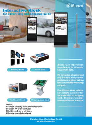 Đứng trên sàn màn hình quảng cáo kỹ thuật số với 10 điểm cảm ứng dung lượng, giám sát thời gian thực và bảng điều khiển dựa trên web cho biển báo tương tác