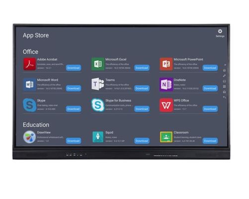Màn hình phẳng tương tác bảng điều khiển thông minh 98 inch với máy tính hoạt động