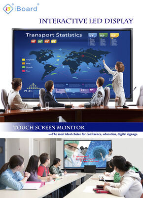 TFT LED Interactive Display 65 Inch Wall Mounted Built In Camara Infrared Flat Panel Display