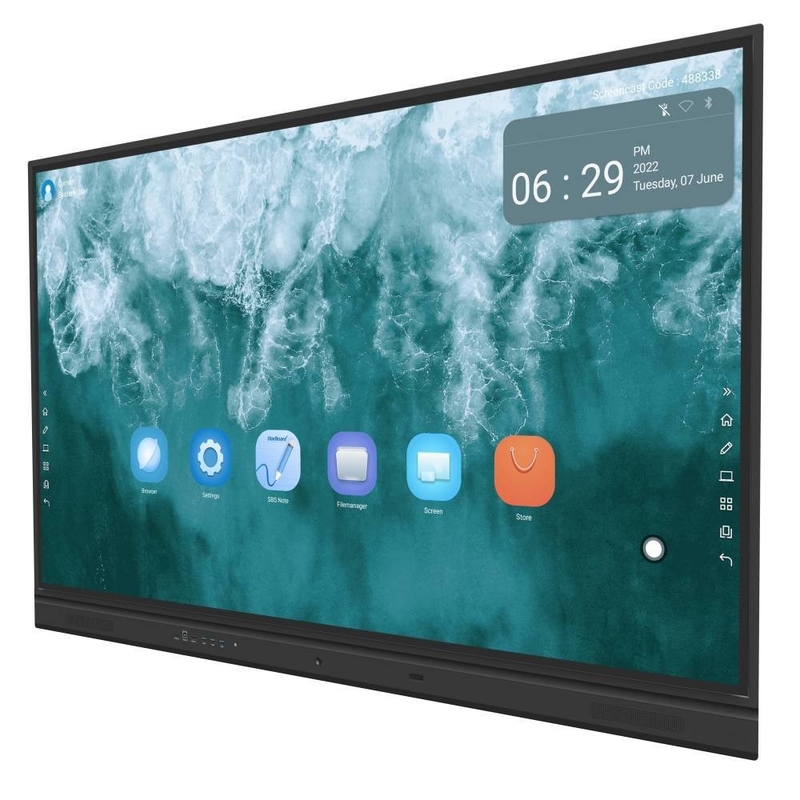 IBoard 75-TE-QS cho Bulgaria 400cd / m2 Camera 48MP và 8 Mic tích hợp với Android 13 4+32G ram và lưu trữ cho trường học