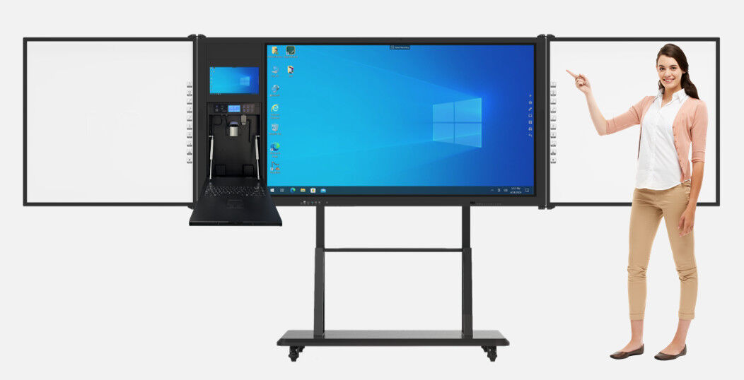 Bảng tương tác phẳng 4K Ultra HD với 20 điểm chạm và loa tích hợp cho giáo dục