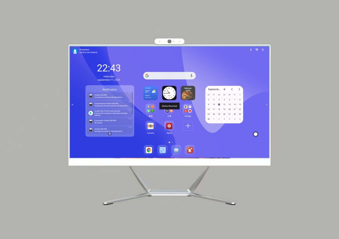 Factory Direct 21.5' 23.8' 27 Inch Desktop Monitor with Built in Webcam All-in-one Android và Win System Capacitive Touch
