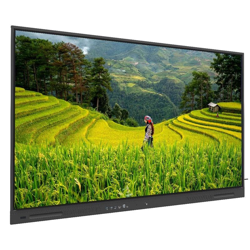 Bảng phẳng tương tác 75 inch Android 14 OPS PC Wifi BT USB RJ45 Touch Phần mềm bảng thông minh cho cuộc họp đào tạo giáo dục trường học