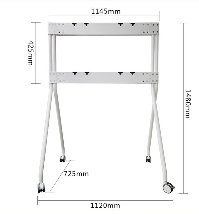 Bảng trắng tương tác Stand Vật liệu nhôm Với stand di động Trolley và bánh xe cho màn hình TV 55 đến 110 inch tùy chọn