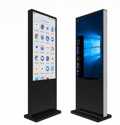Kiosk màn hình cảm ứng 55 Inch Digital Android Stand Infrared PCAP Touch Floor Stand Wall Tùy chọn Windows OPS Cho siêu thị Văn phòng thương mại