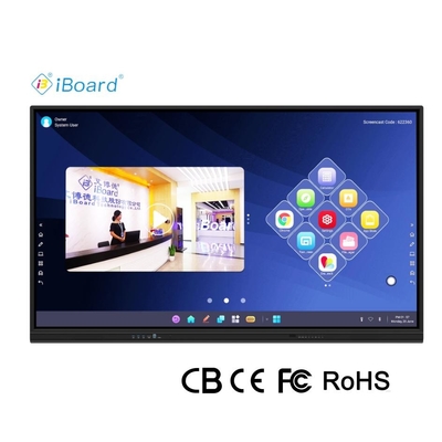 Bảng thông minh lưu trữ 32G Bảng điều khiển phẳng tương tác 65 inch 3840x2160 4K