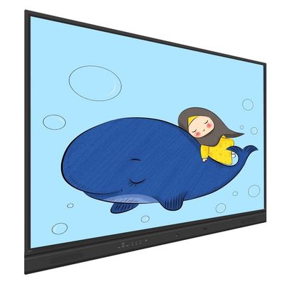 Bảng trắng tương tác hồng ngoại tỷ lệ 16:9, độ tương phản 4000:1, 20 điểm chạm, phương pháp chạm bằng ngón tay/vật thể cho các cuộc họp kinh doanh, giáo dục trực tuyến với phần mềm