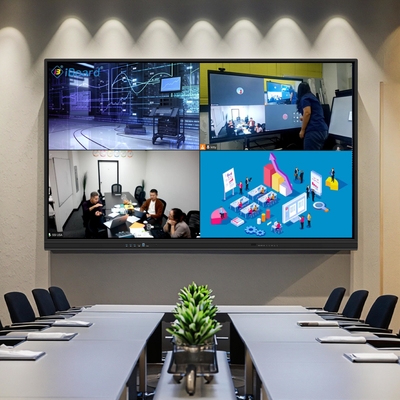 Màn hình hiển thị phẳng tương tác 75 inch màn hình cảm ứng với chức năng AI cập nhật cho giáo dục thông minh