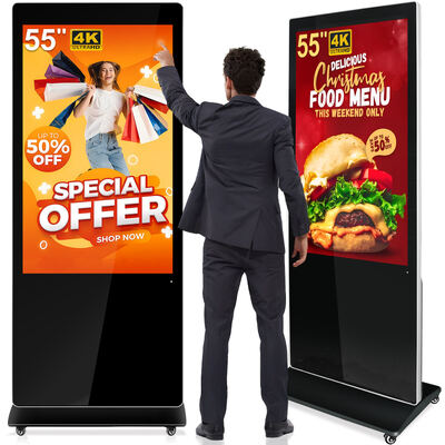 75 inch Digital Signage với màn hình cảm ứng và hỗ trợ nhiều ngôn ngữ cho màn hình quảng cáo bán lẻ
