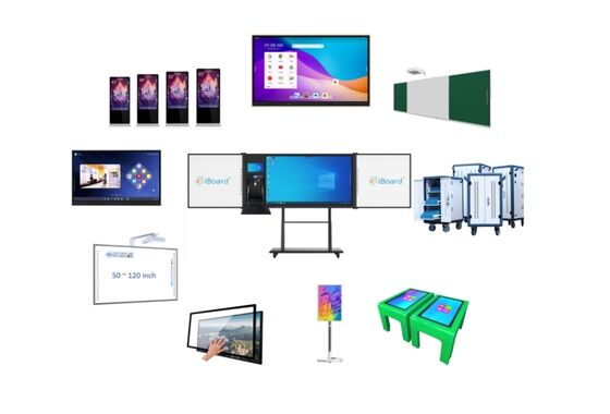 Tùy chọn đa ngôn ngữ Màn hình tất cả trong một với bảng tương tác bao gồm loa tích hợp 2 x 15W cho phép giao tiếp và học tập tương tác