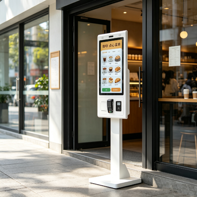 Capacitive Touch Self-Service Kiosk đặt hàng với máy quét QR Camera Receipt Printer