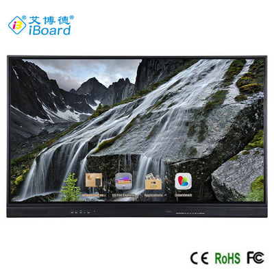 Bảng tương tác LED 65 inch, Bảng điều khiển phẳng thông minh Android 9 10/20 điểm cảm ứng Màu đen hồng ngoại
